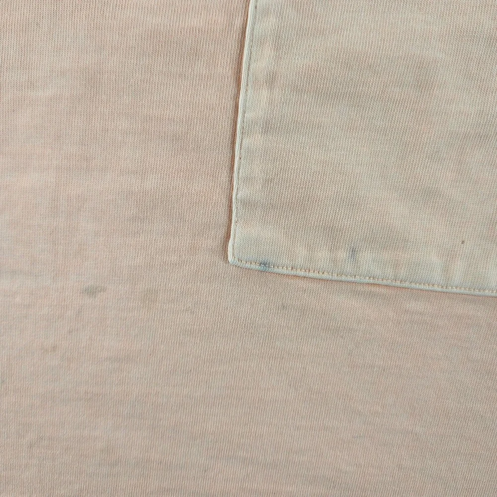 Athleta Classic Cotton Crop Tee Womens‎ Medium Pink Peach Boxy Pocket TShirt